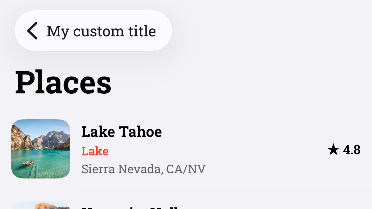 Header back title style